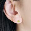 Barzaz Platinum Pt900 Sphene Stud July Single for Both Yellow and Green Earrings, Birthstone, Stone, Ears,