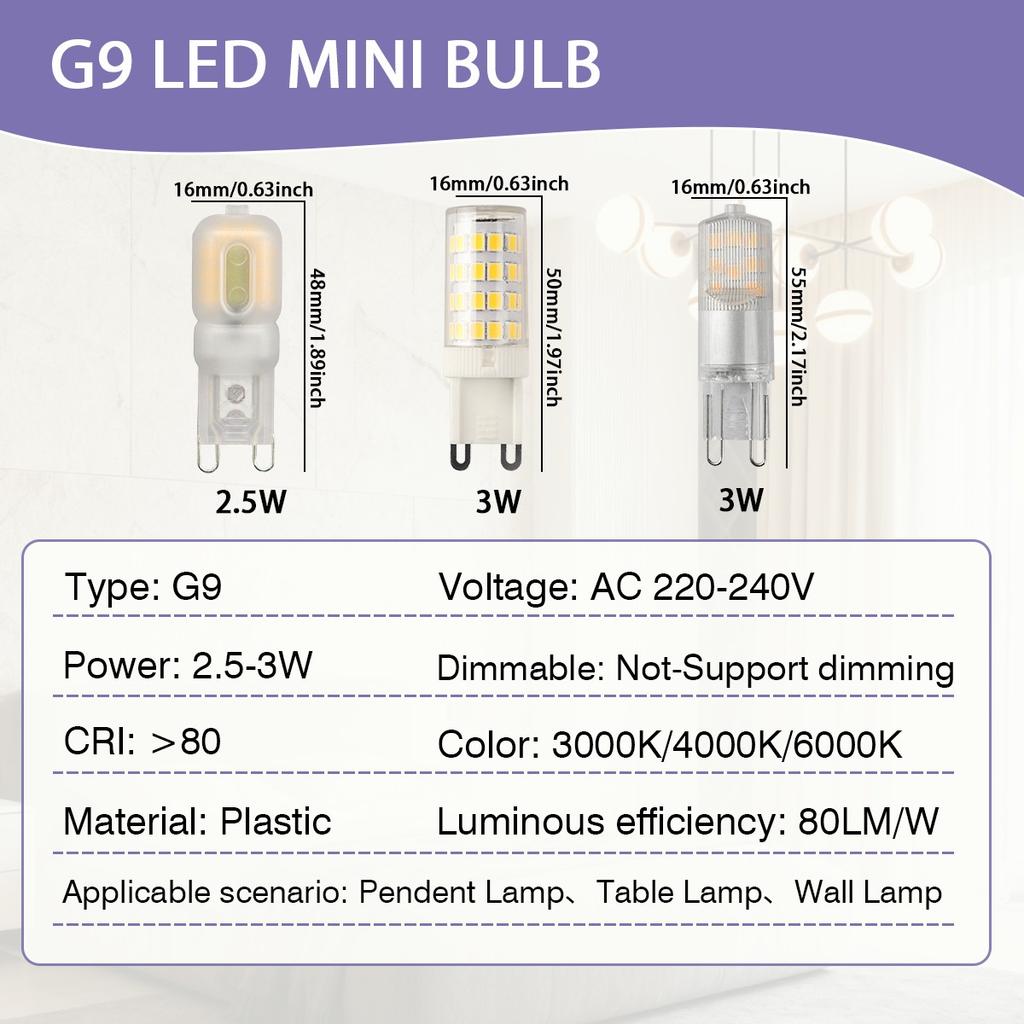 5PCS G9 E14 LED Bulb Light 2.5W 3W 5W AC220V-240V LED Lamp LED Corn Bulbs SMD2835 LED G9 Light Replace 30W Halogen Lamp Light