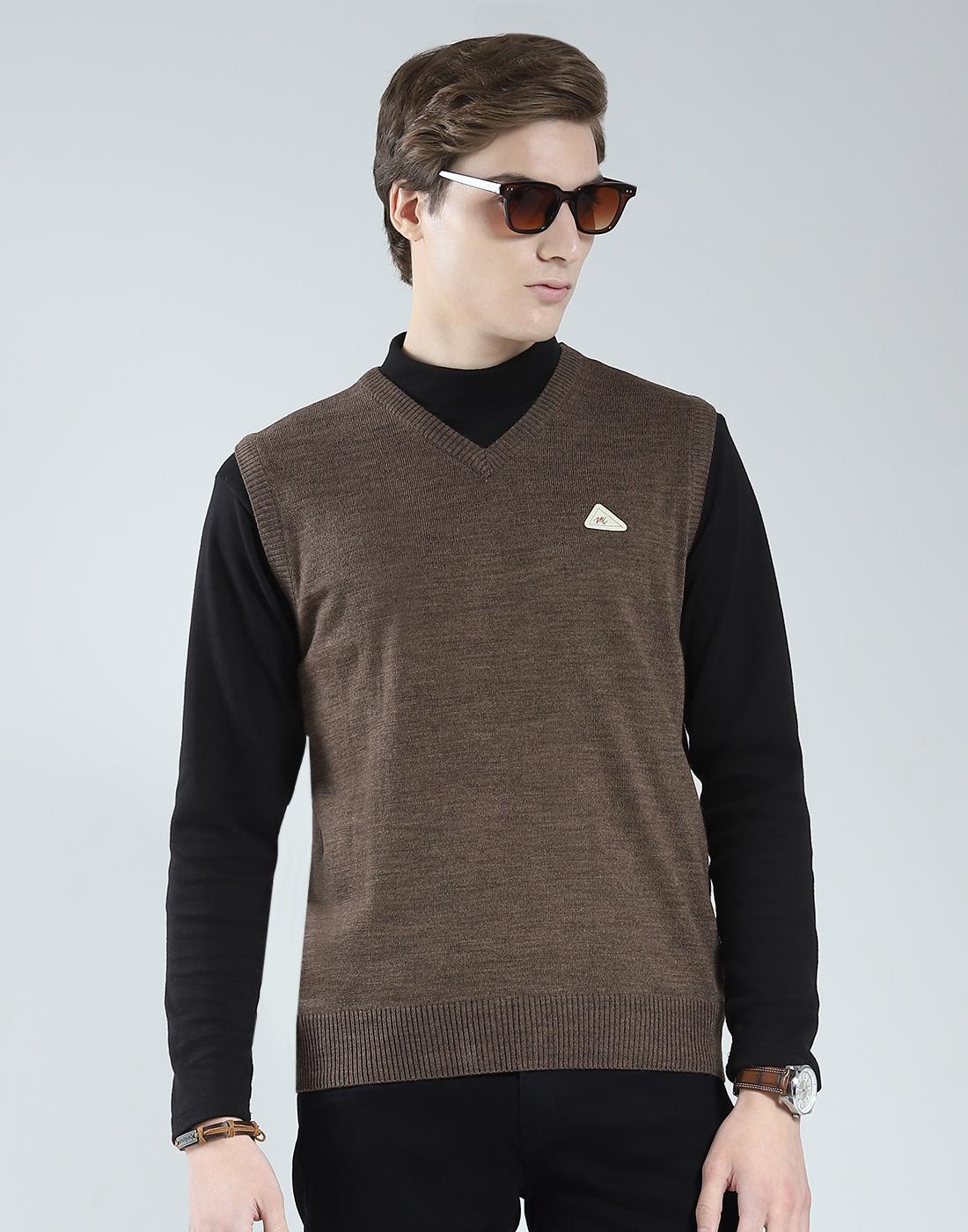 

Monte Carlo Men s V Neck Sleeveless Sweater 2XL коричневый