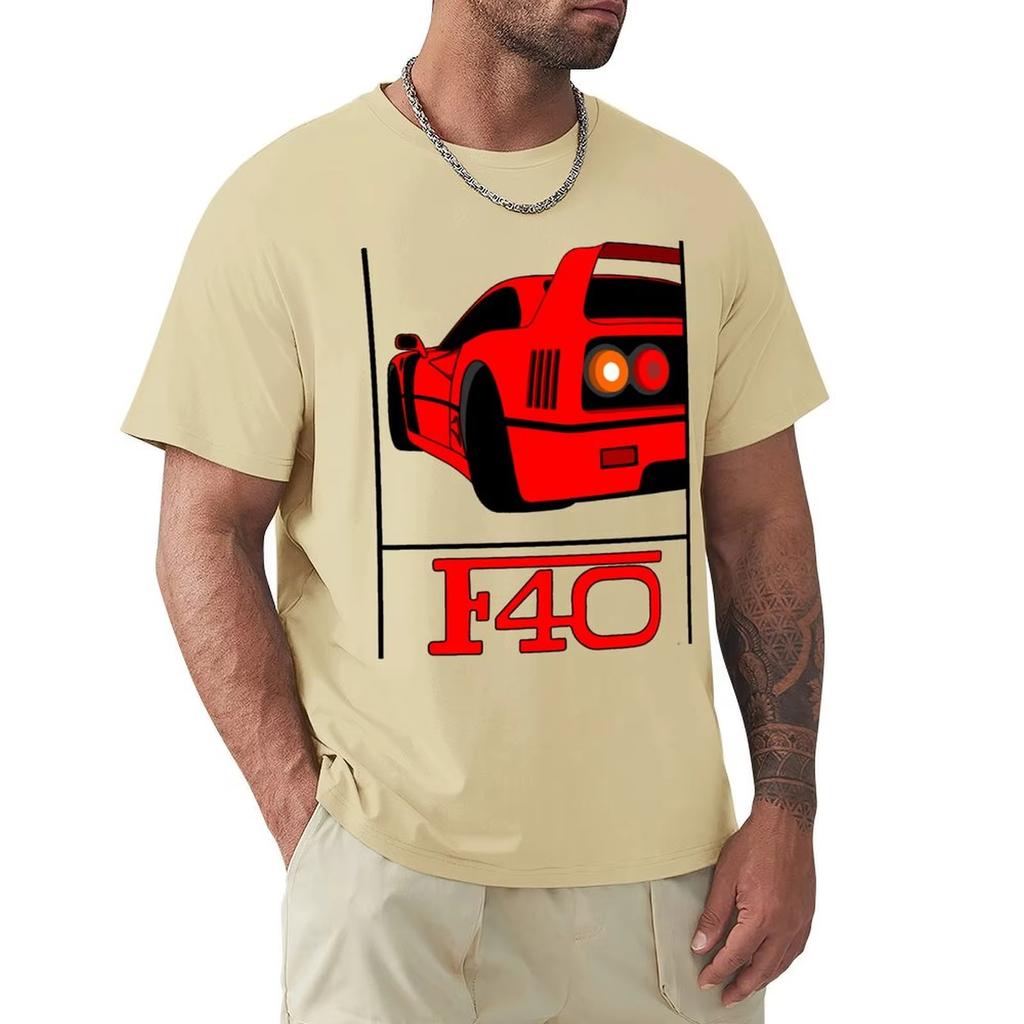 F40 T-Shirt Kawaii Kleidung Essentielles T-Shirt Niedliche Oberteile Vintage Anime Shirt Herren Grafik T-Shirts Pack