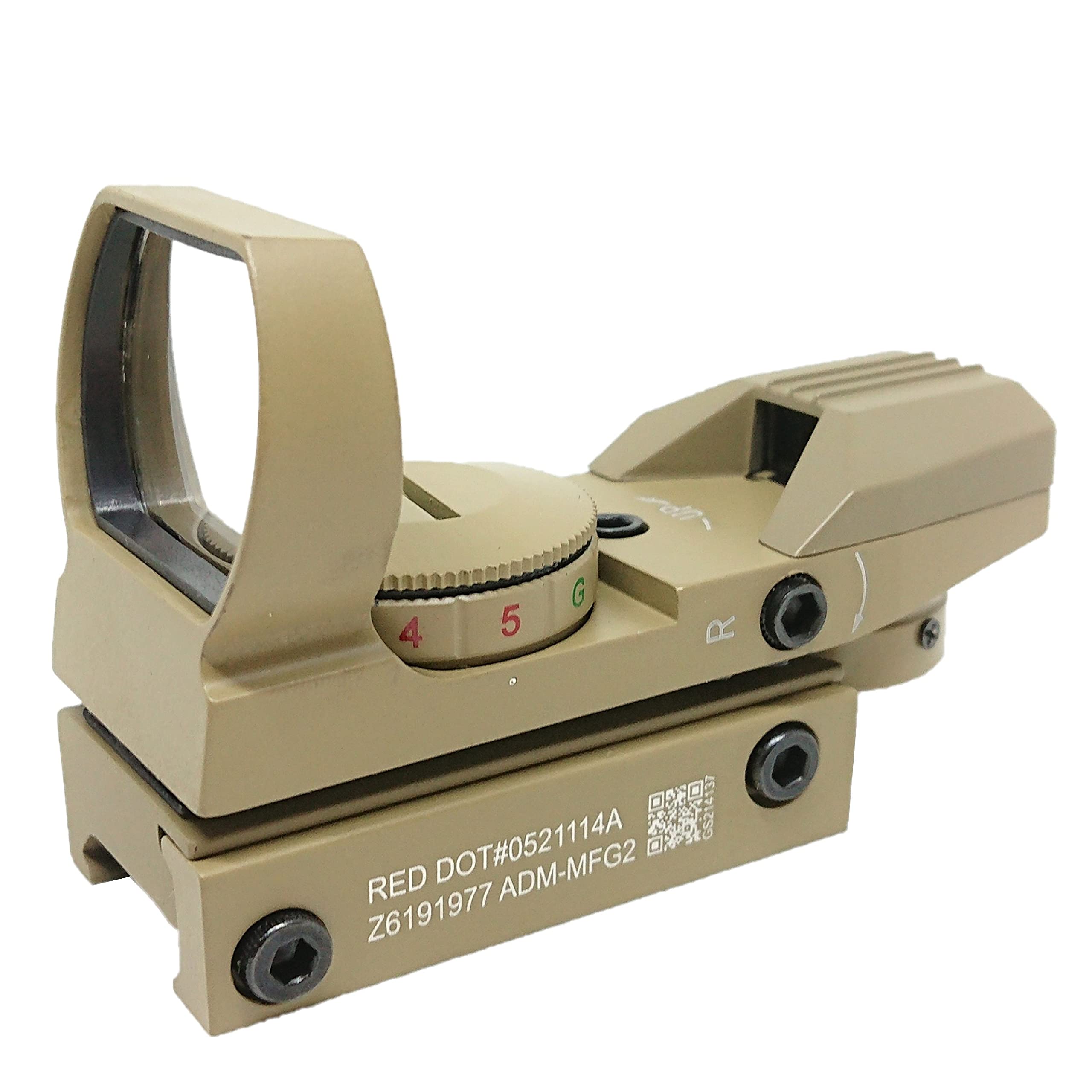 

AERITH BLACK Reflex 101s (TAN) Open Dot Sight with 4 Reticles, Green and Red, 5-Level Dimming, and Battery Included