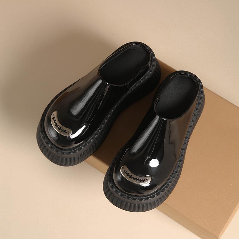 CRLAYDK Mules for Women Wedge Slip On Slippers Backless Walking House Loafers Leather Height Increase Casual Ladies Slides