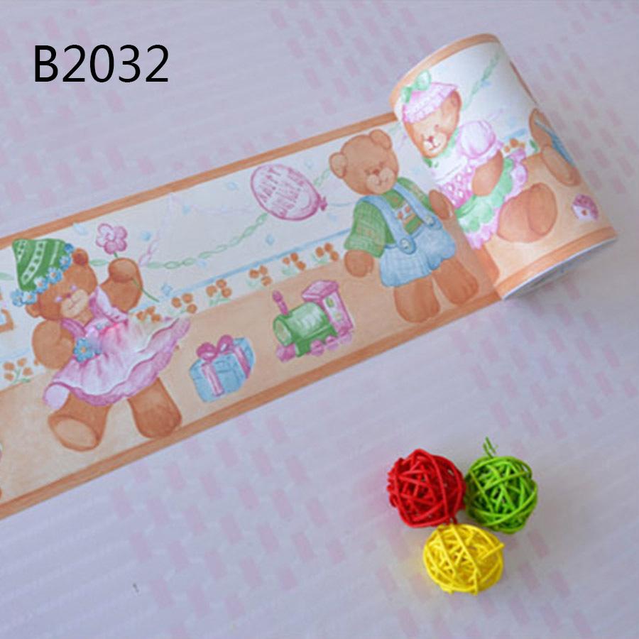 Bathroom Kitchen Waterproof Tile Bedroom Pastoral Waist Line Wall Sticker Self-Adhesive Baseboard Flower Skirt Wallpaper 10meter