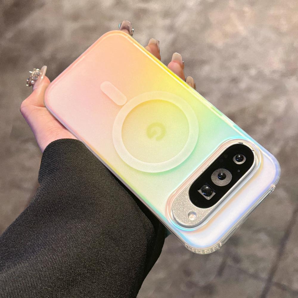 

Laser Rainbow Magnetic For Magsafe Cases For Google Pixel 10 9 Pro XL 10ProXL 9ProXL 9A 10Pro 9Pro Wireless Charging Armor Cover For Pixel 10