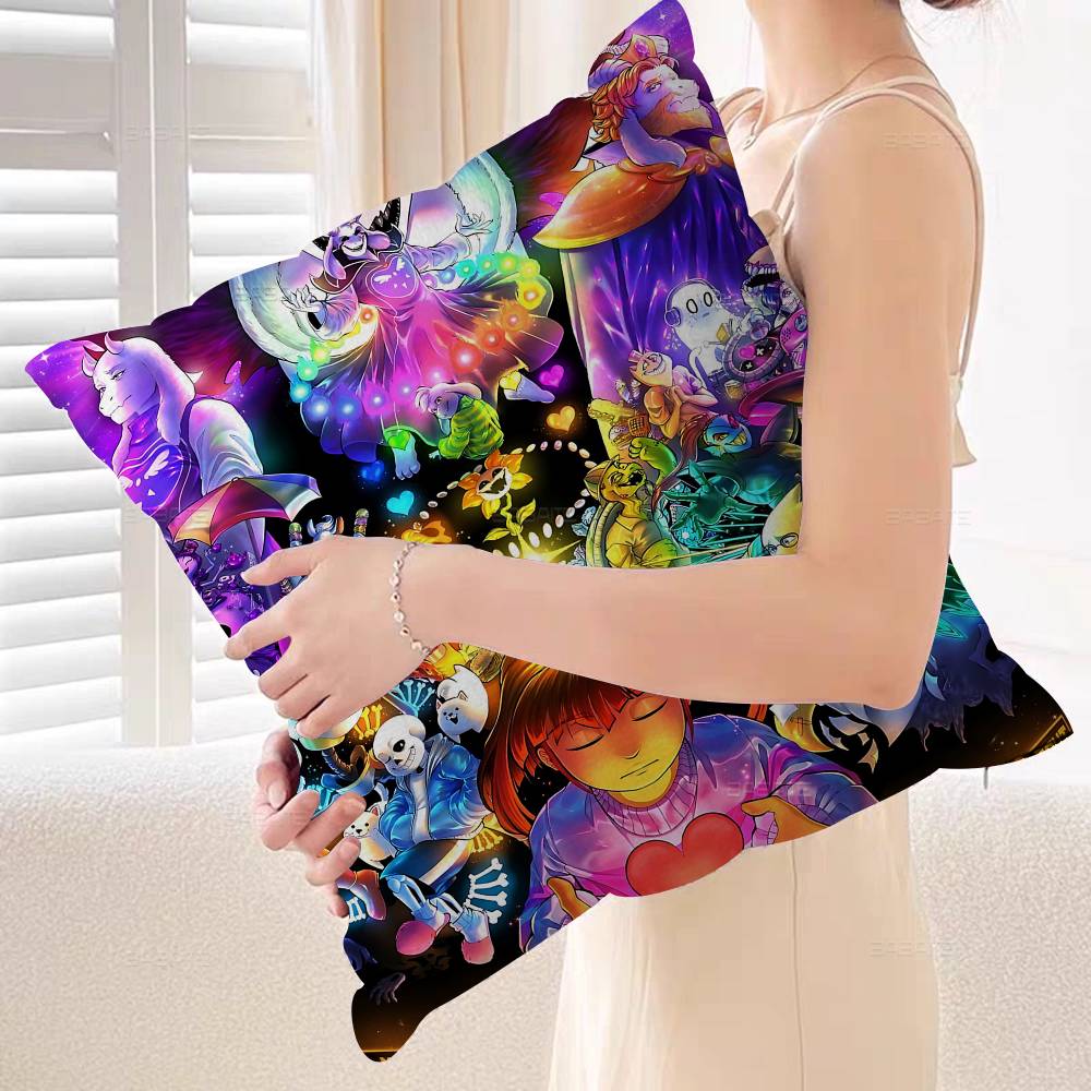 Anime Undertale Game Cushion Cover Inches Farmhouse Decor Home Throw Pillow Covers For Couch Decorations