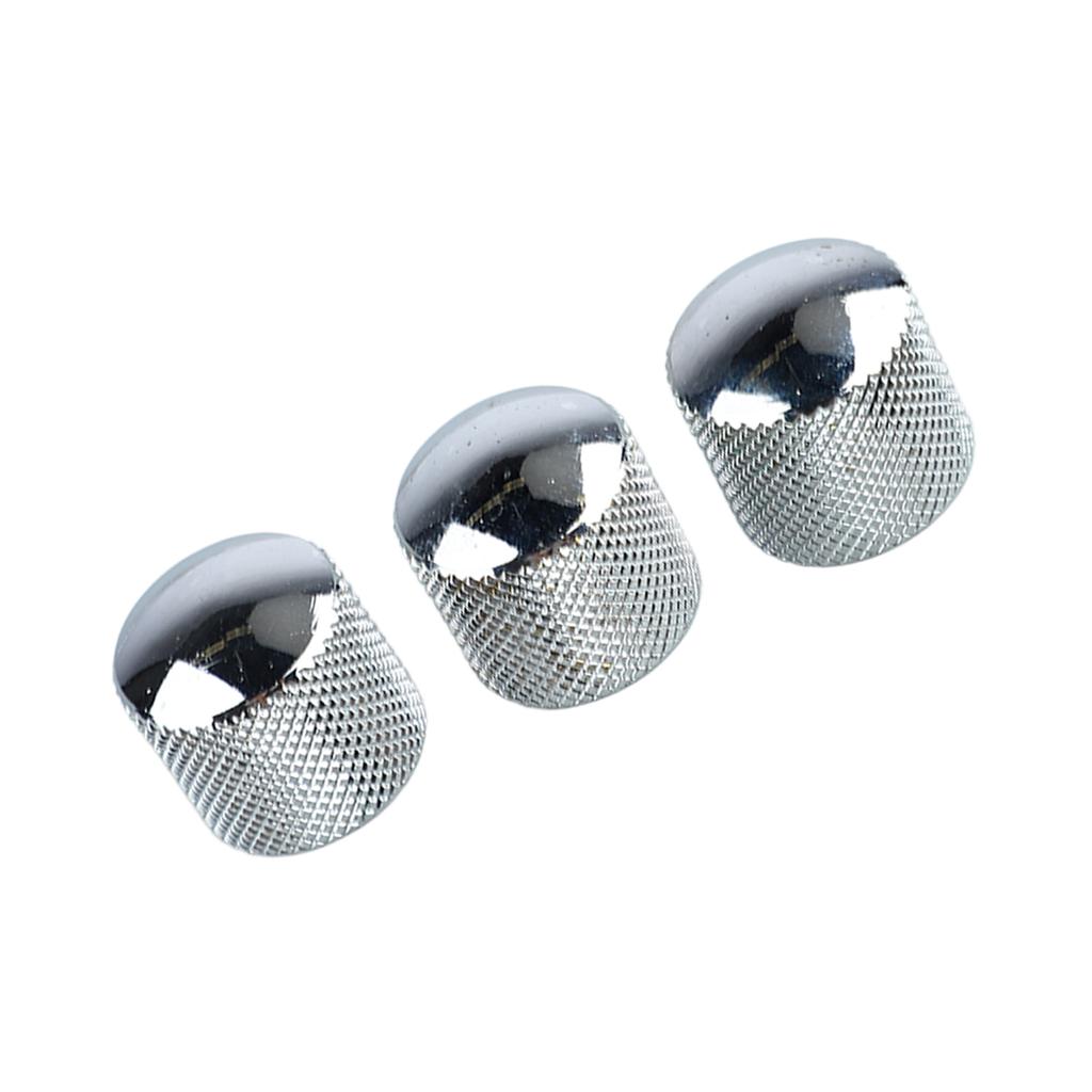 3Pcs Silver Electric Bass Volume Knob Electric Guitar Volume Tuning Potentiometer Control Knob