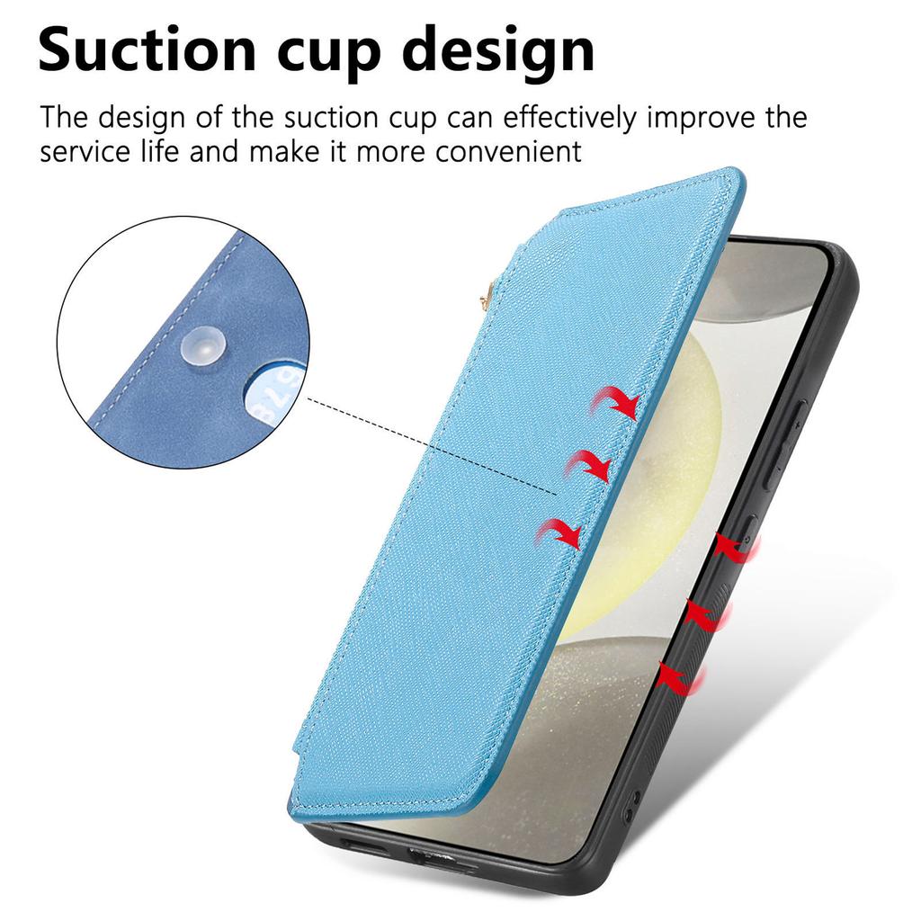 For Samsung Galaxy S25+ Leather Case CASENEO Cross Texture Detachable Magnetic Phone Cover Wallet Stand