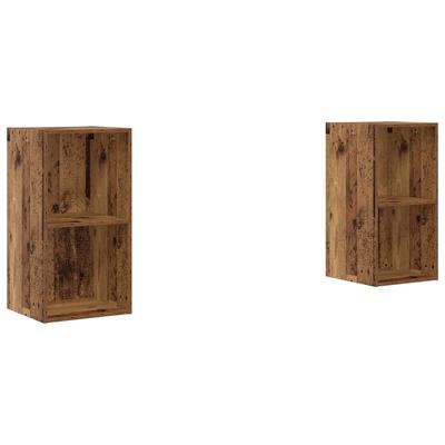 TV Cabinet Set 2 Pcs Reclaimed Wood 37 X 37 X 72 Cm Wood Composite