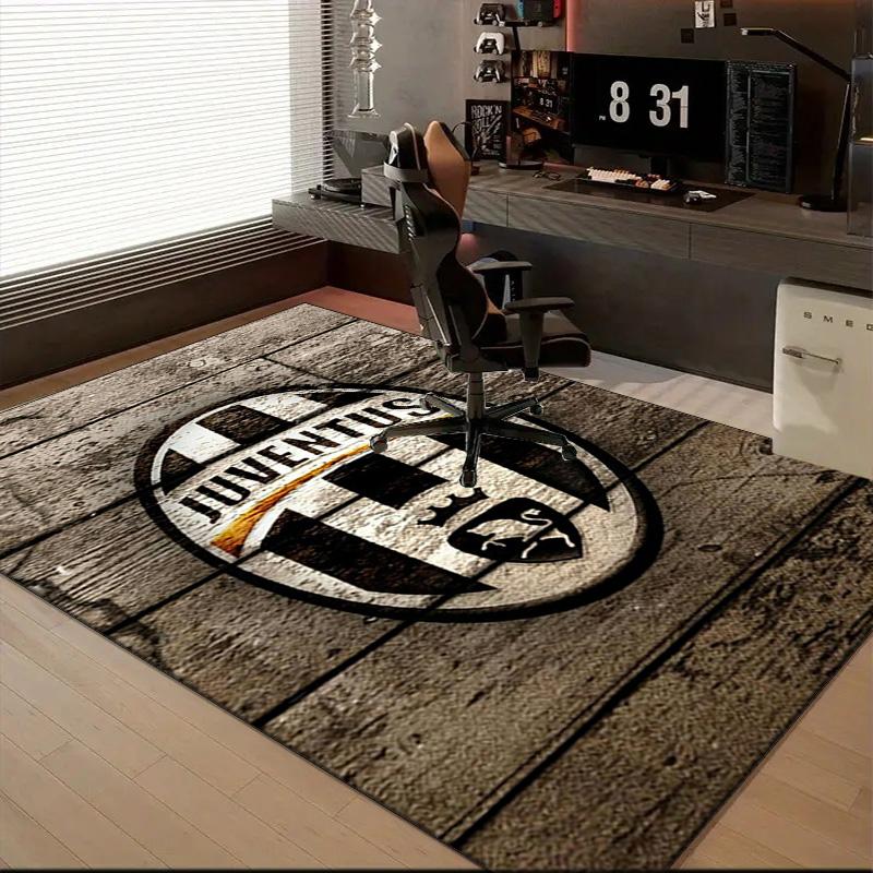 Football Team Crest Printed Office Carpet Chair Cushion  Entryway Rug, Rugs for Living Room, Bedroom Christmas gifts