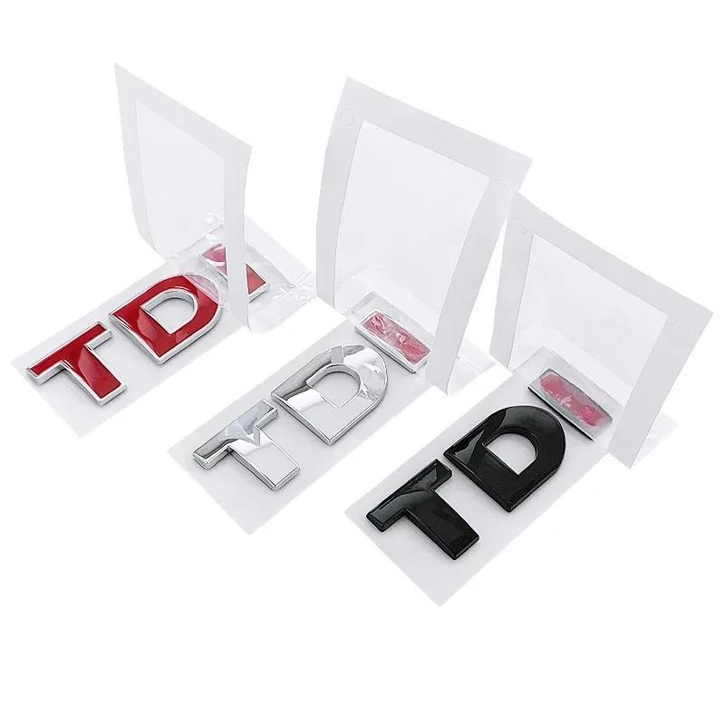 AAYX1 3d ABS Black Logo TDI Emblem Car Trunk Badge For Passat Jetta Touareg Tiguan Touran Golf 4 5 6 Caddy TDI Sticker Accessories