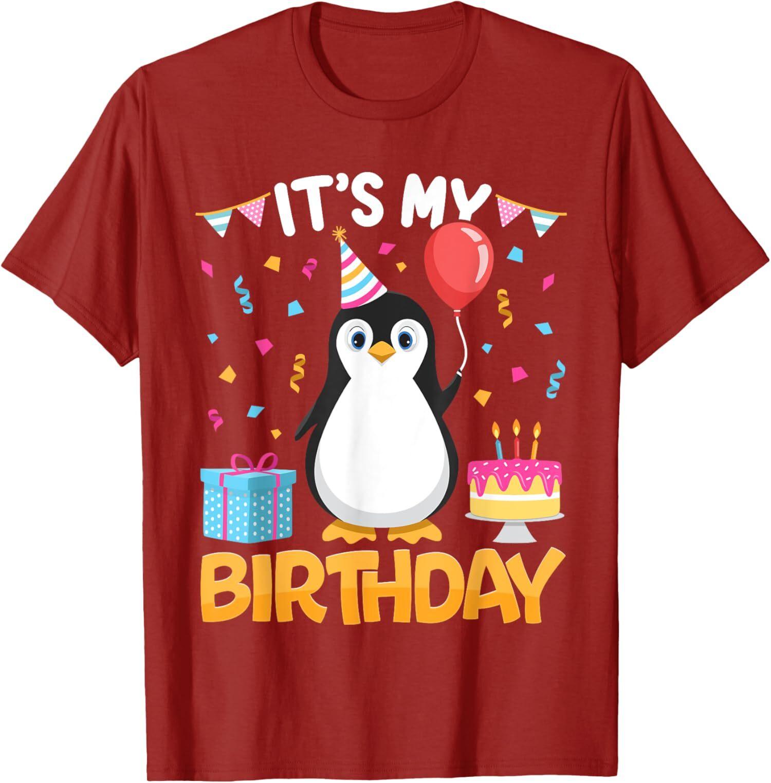 Its My Birthday Penguin Party Anniversary Cute Lover T-Shirt S разноцветный