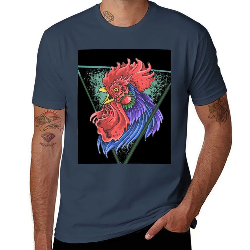 Bohemian Rooster Big Rooster The Rooster King Tshirt Relaxed Casual Short Sleeve Tee Tshirt