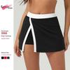 Foreign Trade New Contrast Color Quick-Drying Tennis Skirt Outdoor Sports Slit Anti-exposure One-Piece Pantskirt Running Fitness Half-Length