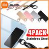 Xiaomi 4/1PCS Ultra Thin Stainless Steel Phone Tether Tab Universal Cellphones Lanyard Patch Gasket Hang Rope Straps Metal Card Clip