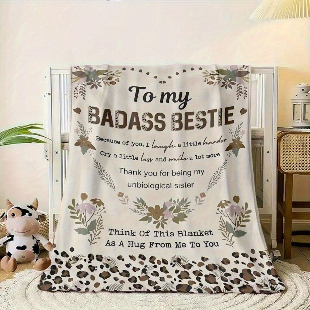 Gift Flannel Throw Blanket for Sisters Best Friends, Nap Blanket for Sofa Office Travel, Warm Air Conditioning Throw Blanket, Home Decor Birthday Gift