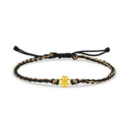 Pure Gold 999 Zodiac Red String Bracelet with Luck Beads for Baby's Full Moon or New Year