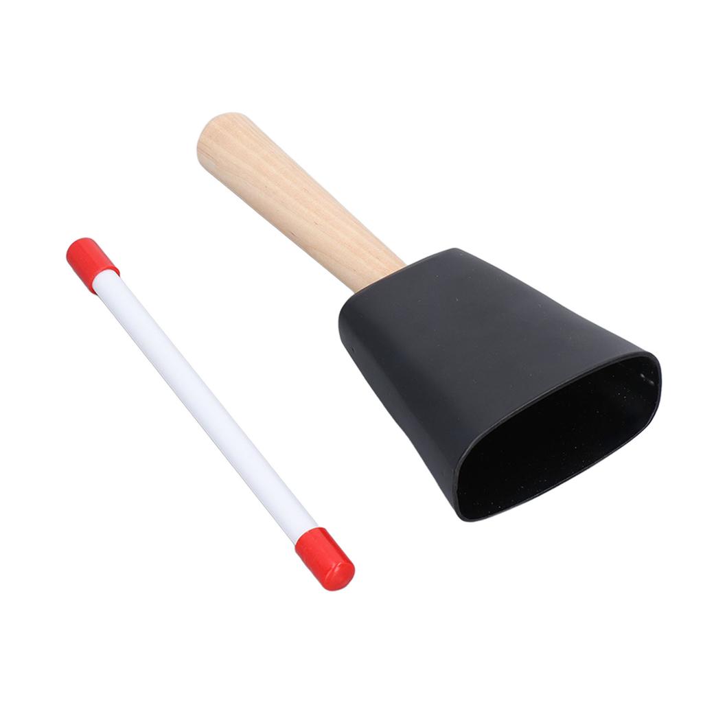 Wooden Handle Steel Cowbell Noise Maker Early Education Percussion Musical Instrument