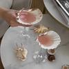 Luxury Tall Glass Natural Conch Fan Shell Glass Creative Personality Red Wine Glass Home Decoration Cocktail Mug Exquisite Gift