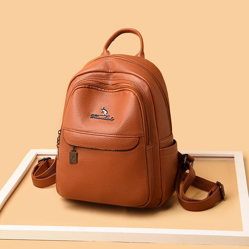 Schulrucksack Lässiger Rucksack Damen 1011 Neu Vielseitig Große Kapazität Weiches Leder Schüler Schultasche Outdoor Reise Rucksack Damen Tasche