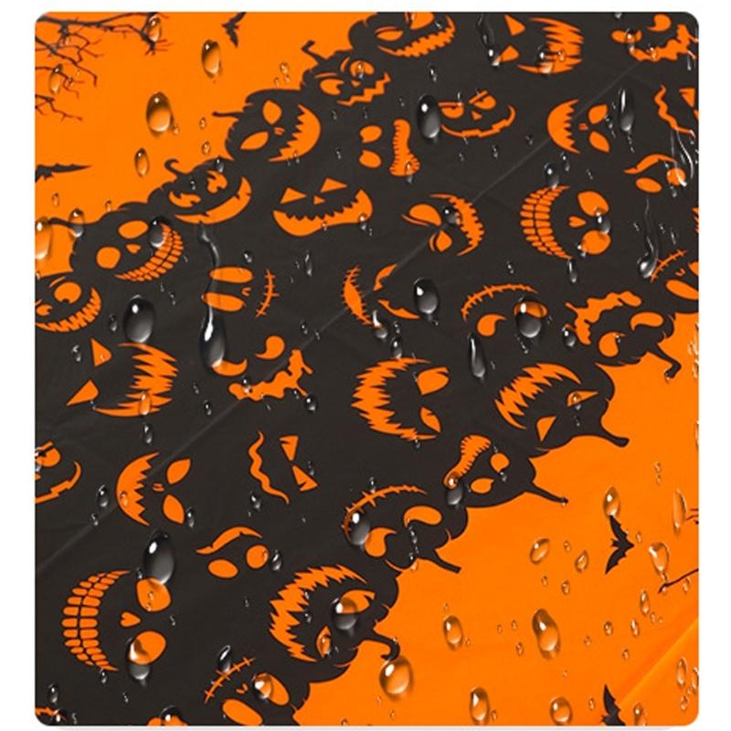 Horror Pumpkin Pattern Plastic Table Covers 6Pcs Waterproof Easy Cleaning Party Table Covers For Halloween Parties
