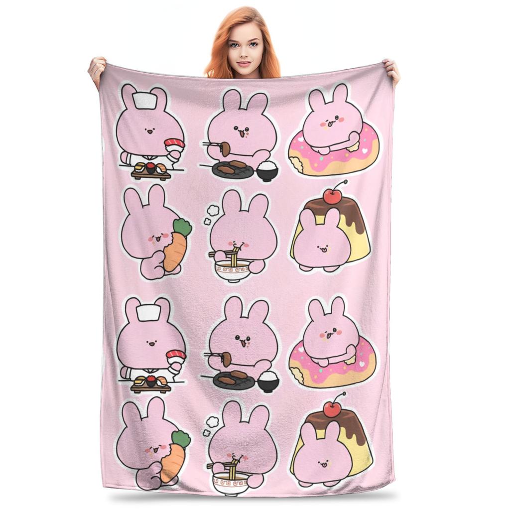 Asamimichaan Blanket Flannel Textile Decor Asamimi Multifunction Ultra-Soft Throw Blanket for Bedding Travel Plush Thin Quilt