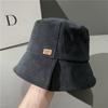 New Corduroy Bucket Hat Women's Autumn and Winter Straight Basin Hat Showing Small Face Split Bell Bucket Hat Tide