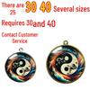 Single-Sided 30mm Round "God of Wealth" Gem Keychain Pendant