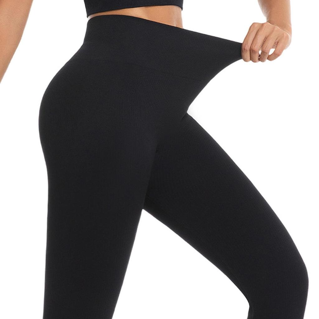 Hohe Taille Yoga Leggings für Damen Nahtlose Bauchkontrolle Trainingshose Leichte Laufstrumpfhose Dehnbar Schlanke Passform Sportbekleidung