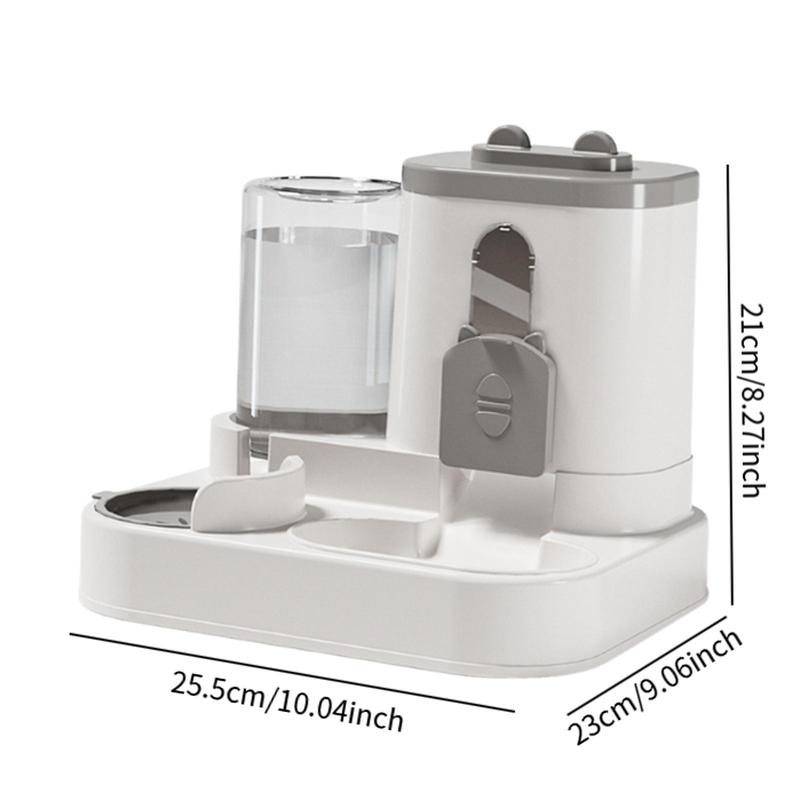 Cat Feeder and Water Dispenser Automatic Waterer Travel Supply Gravity Feeder for Cats Small Medium Dogs Rabbits Kitty Puppy