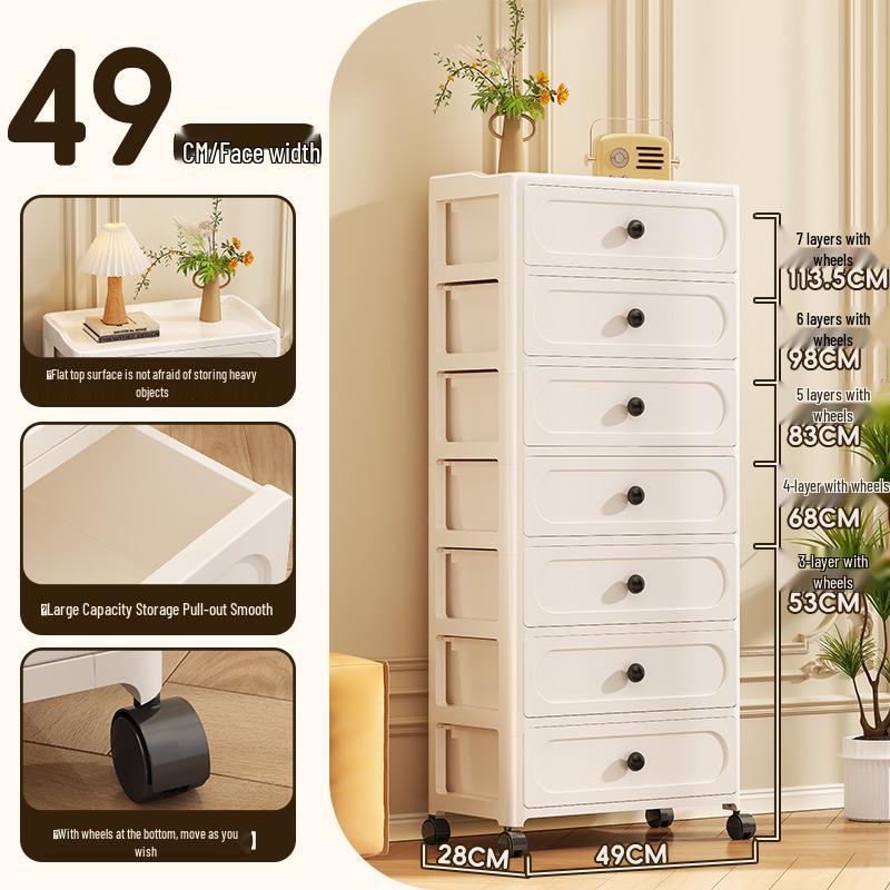Seven-Layer No-Assembly Multi-Layer Plastic Storage Cabinet for Kitchen and Bedroom