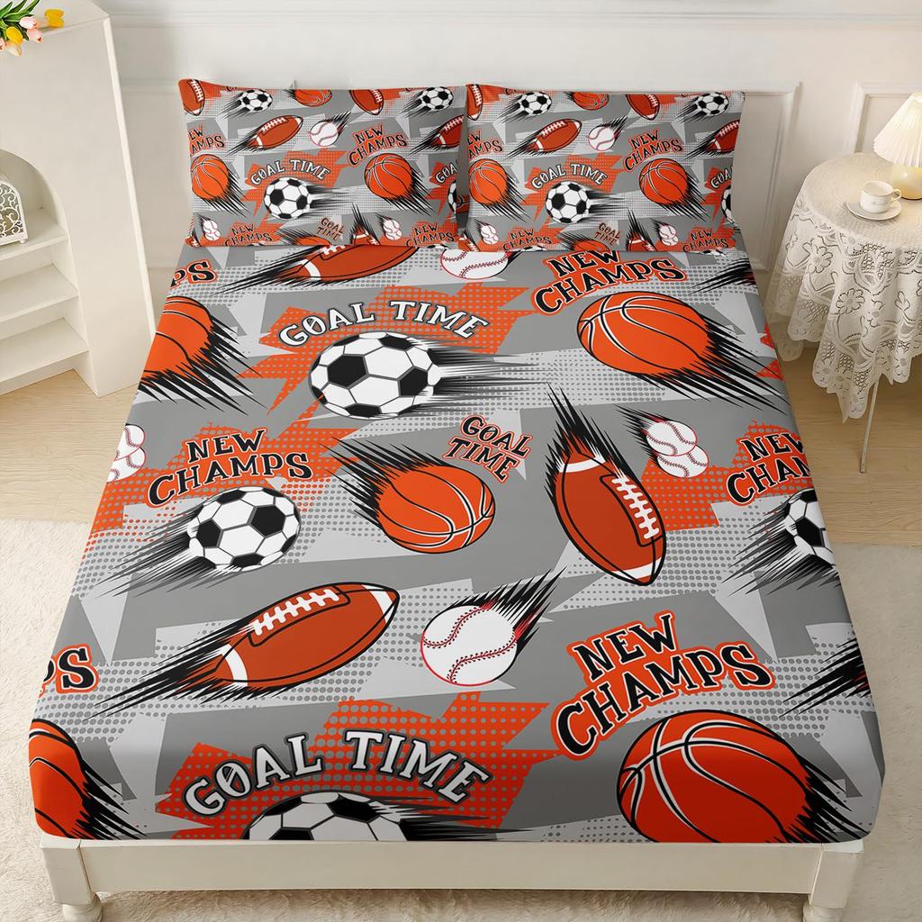 Cute Cartoon Cat Pattern Bed Hat Three-Piece Digital Printing Bedding Set Adult Children