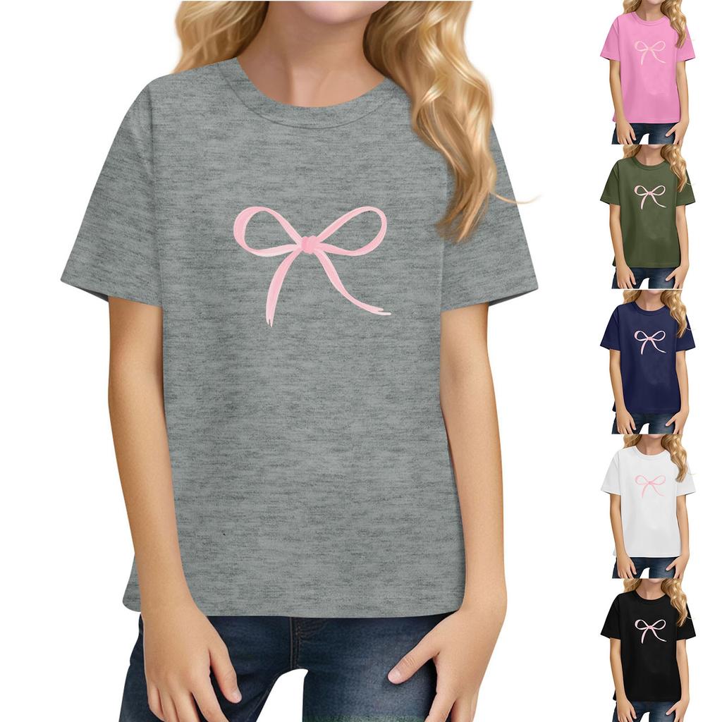 Children's Daily Casual Short-sleeved Color Tops T-shirt