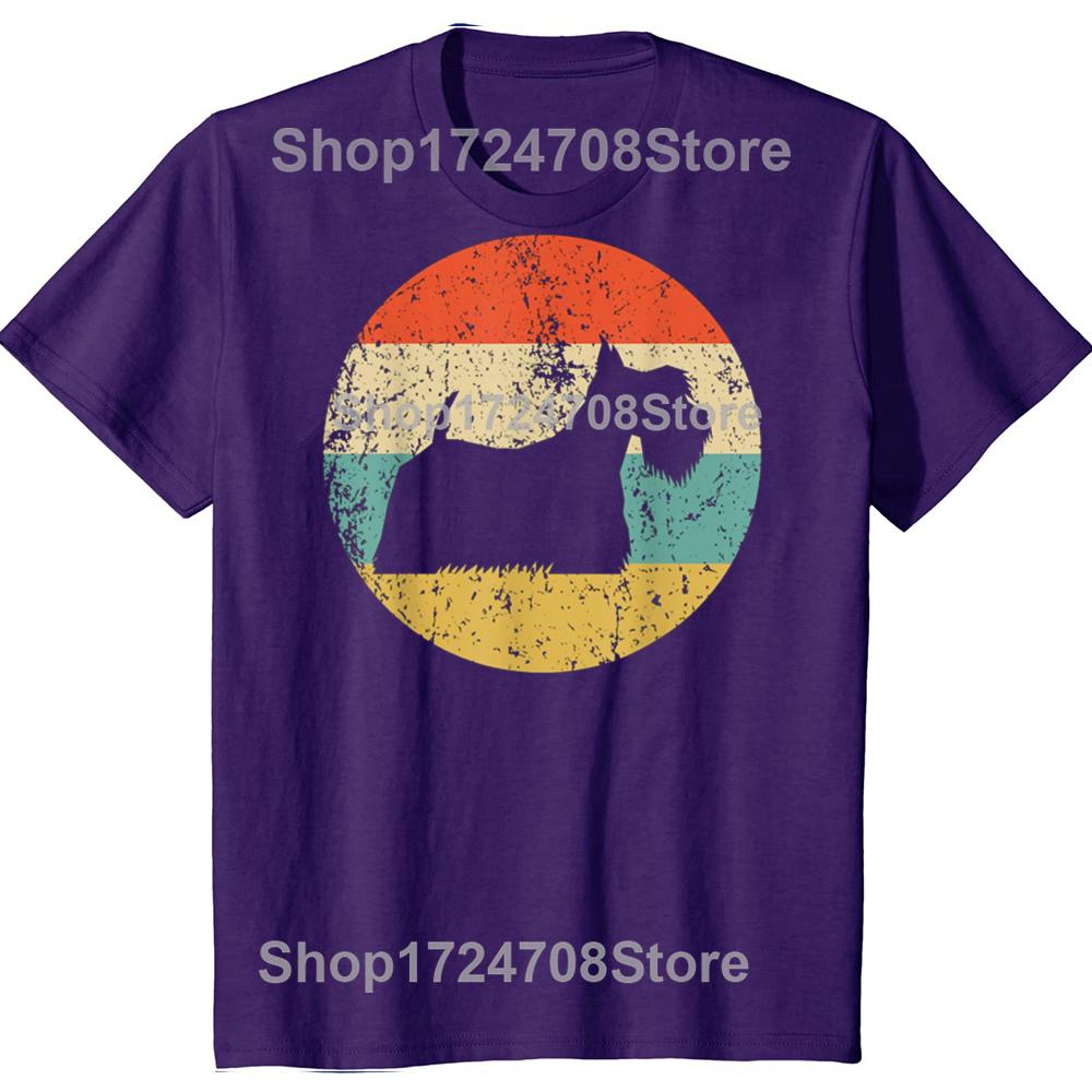 Funny Scottish Terrier Vintage Retro Scottie Dog T-shirts Men Women's Fashion Casual Tshirt 100% Cotton Loose Oversized T Shirt