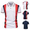 2021 Summer Color Block Striped Polo Shirt: European Size Men's Casual Short Sleeve T-Shirt