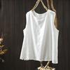 Cotton and Linen Jacquard Sleeveless T-shirt Women's New Summer Outer Wear with Loose and Thin Literary Casual Vest Cotton Top
