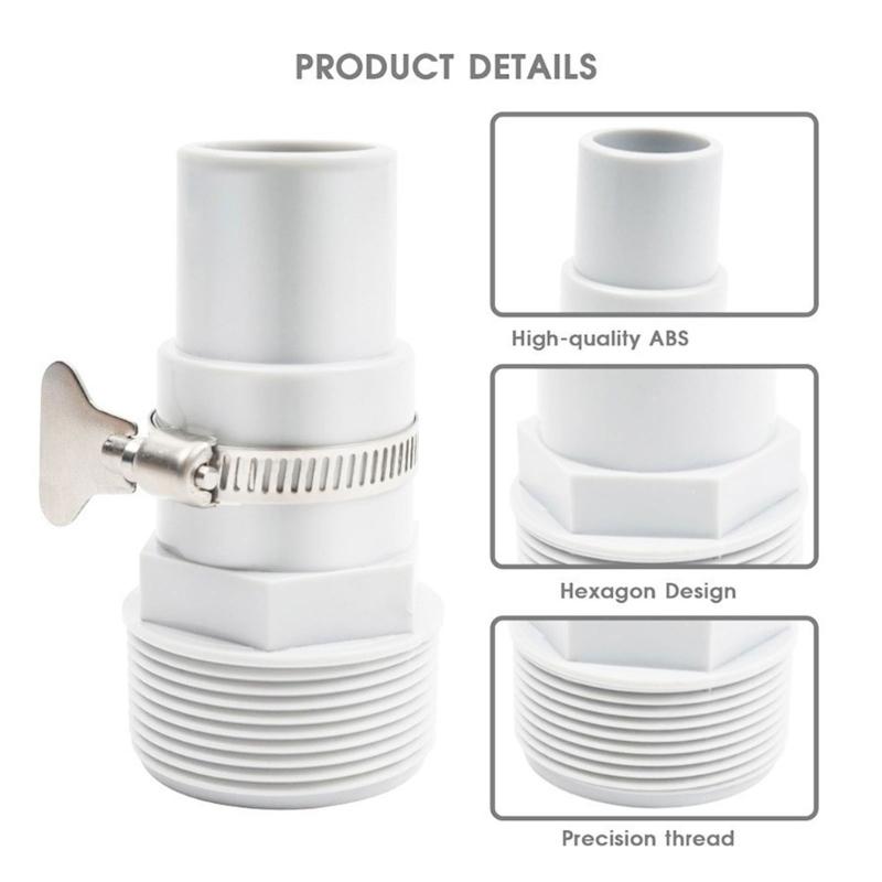 Swimming Pool Tube Set Hose Connectors Plastic Texture Replacement Adapter Easy Connection Professional Hose Fittings
