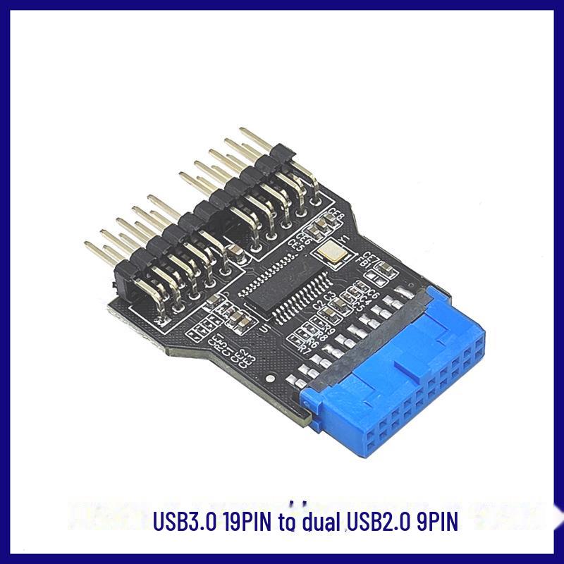 USB 2.0 Motherboard Hub: 9-Pin to Dual 9-Pin Expansion Adapter