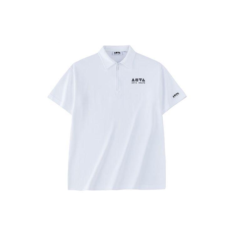 

Anta Дышащая рубашка поло с коротким рукавом и геометрическим принтом, мужские топы, белоснежная 152338131-1 M