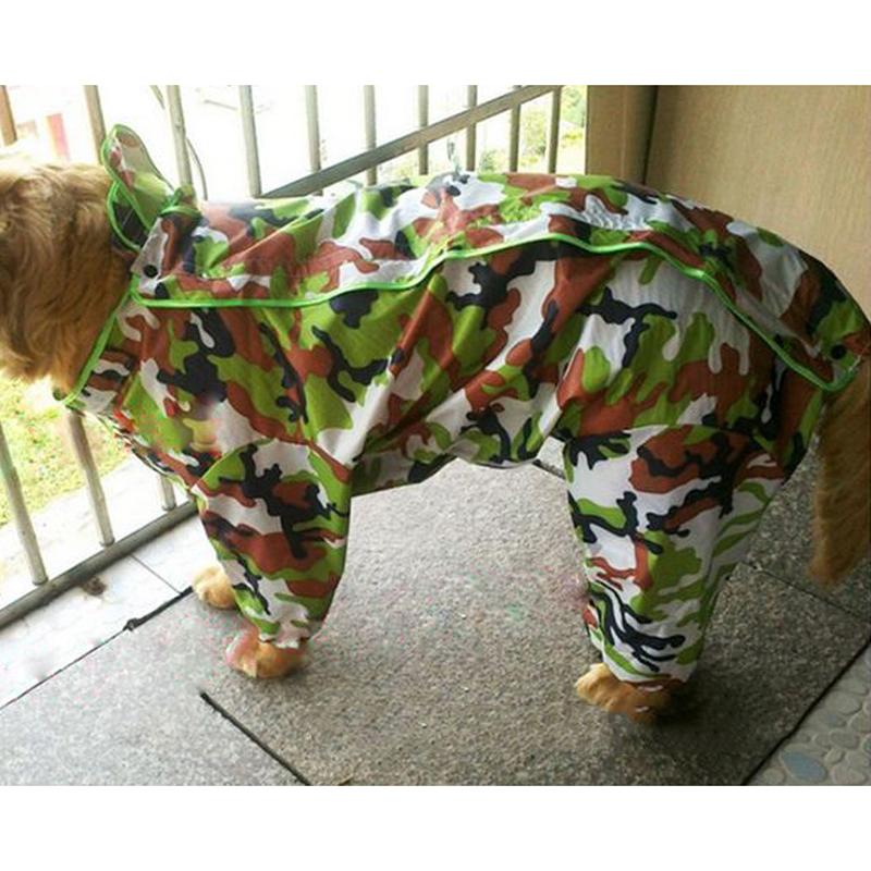Dog Clothing In Spring, Summer, Autumn, All In One Four Legged One-piece Large Dog Pet Raincoat, Fully Wrapped Camouflage Raincoat