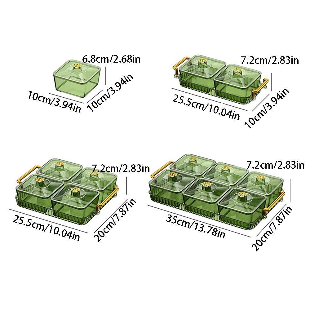 Waterproof Divided Serving Dishes Translucent Fruit Storage Tray Plastic Dried Fruit Plate Bedroom