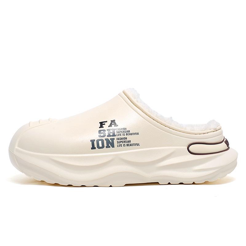 Winter Couple Velvet Warm Soft Sole Cotton Slippers - Thickened Half Slippers for Women, Postpartum Care