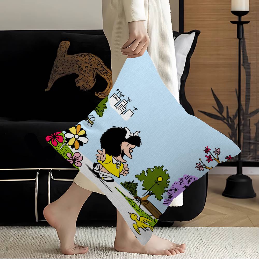 Cartoon MMafalda Pillow Cushion Cover Pillowcase Living Room Sofa Home Decor Customized
