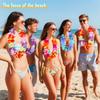 10Pcs Artificial Light Up Flower Wreath Colorful Tropical Theme Leis  Party Favors
