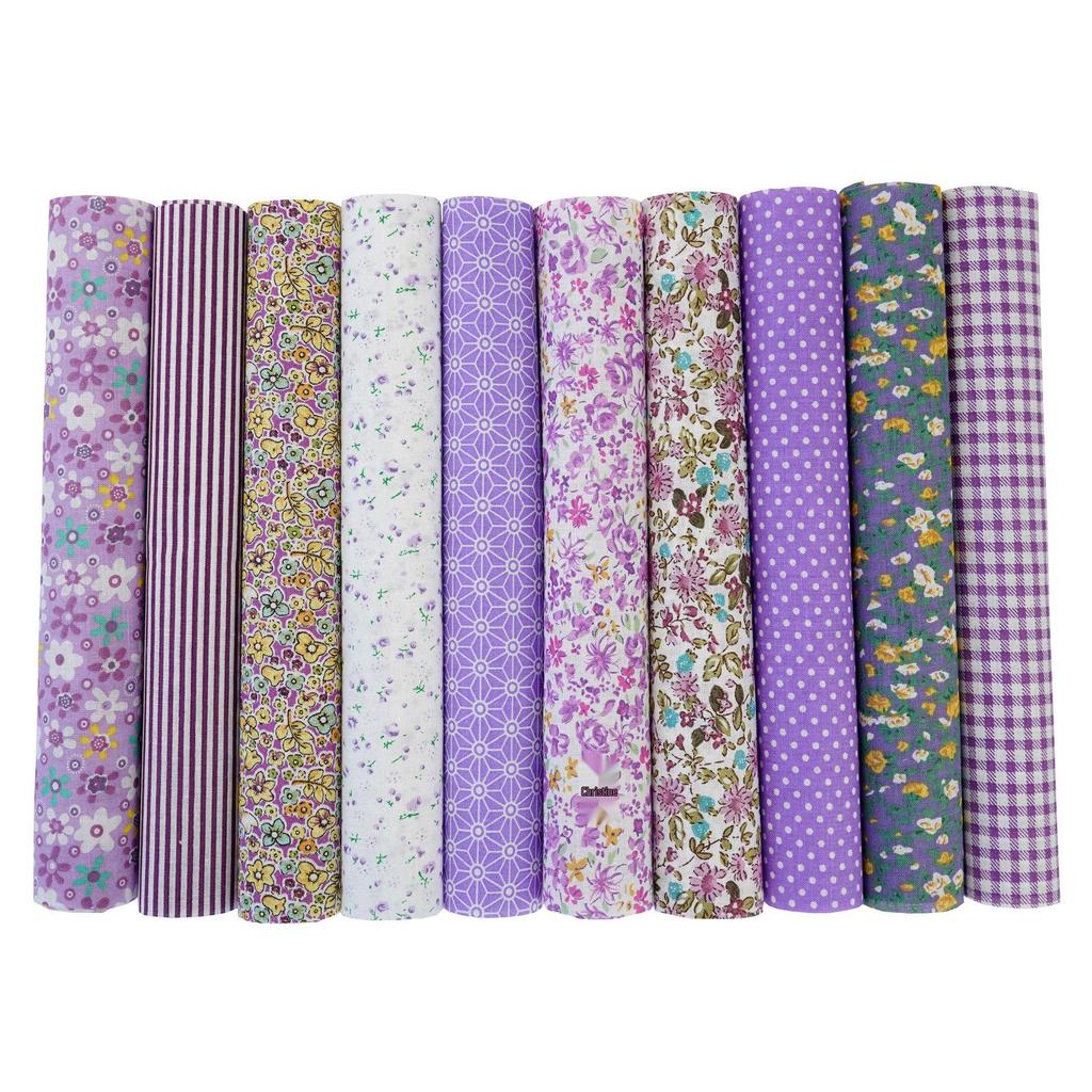 100-Color Patchwork Cloth Set: Floral, Plaid & Polka Dot Plain Weave Cotton for DIY Crafting