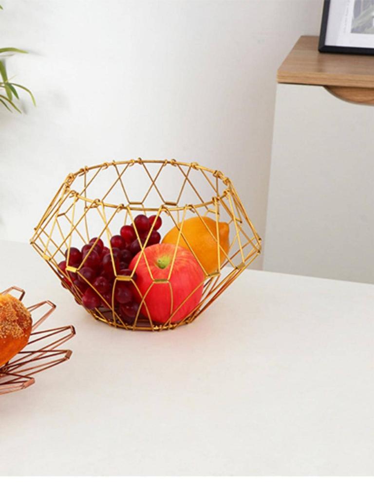 Foldable Home Decoration Versatile Storage Blue Basket Hollow Vase Creative Snacks and Dried Fruit Plate for Living Room Drain