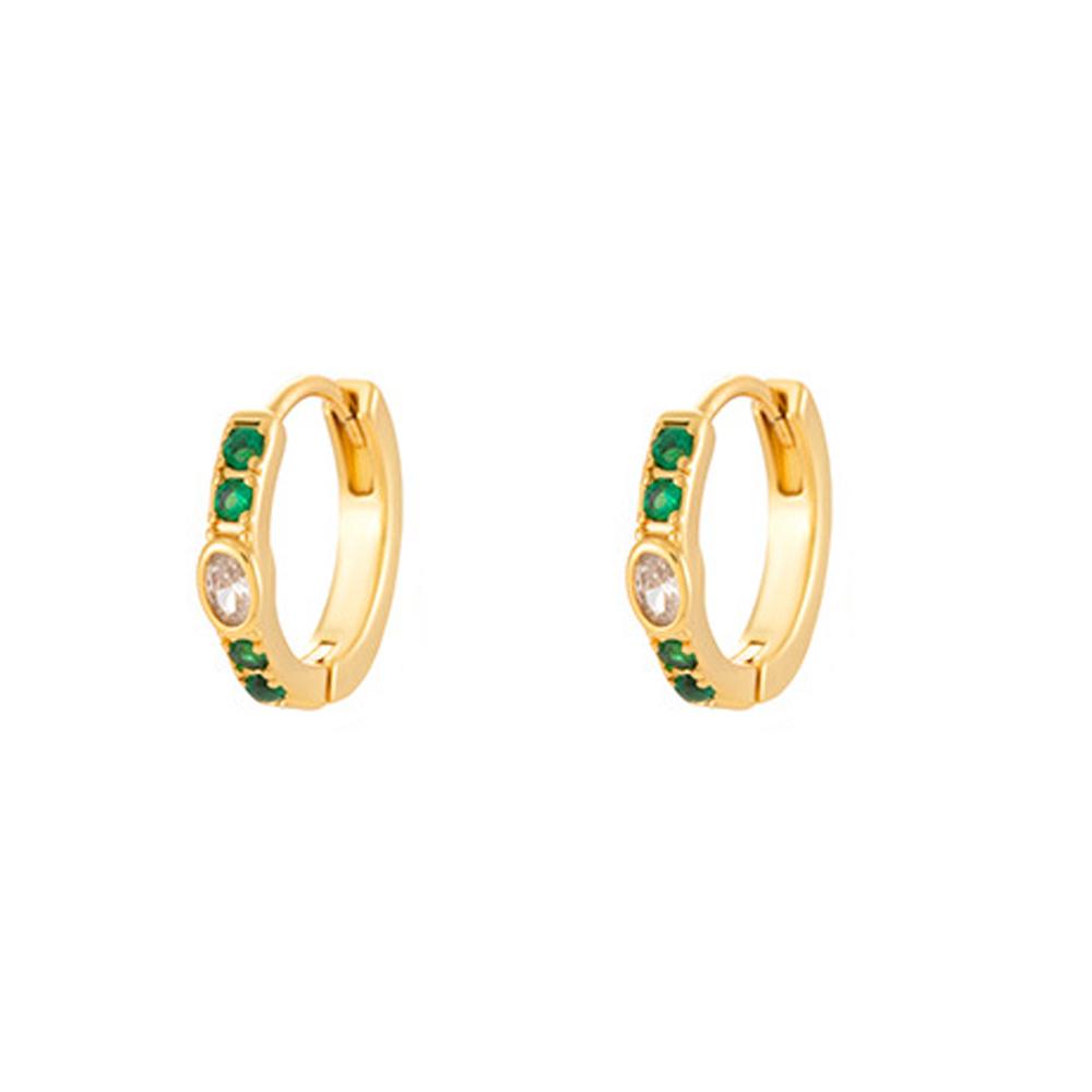 Colorful Crystal Earrings For Women Rainbow Zirconia Hoop Stud Rhinestone Ear Accessory