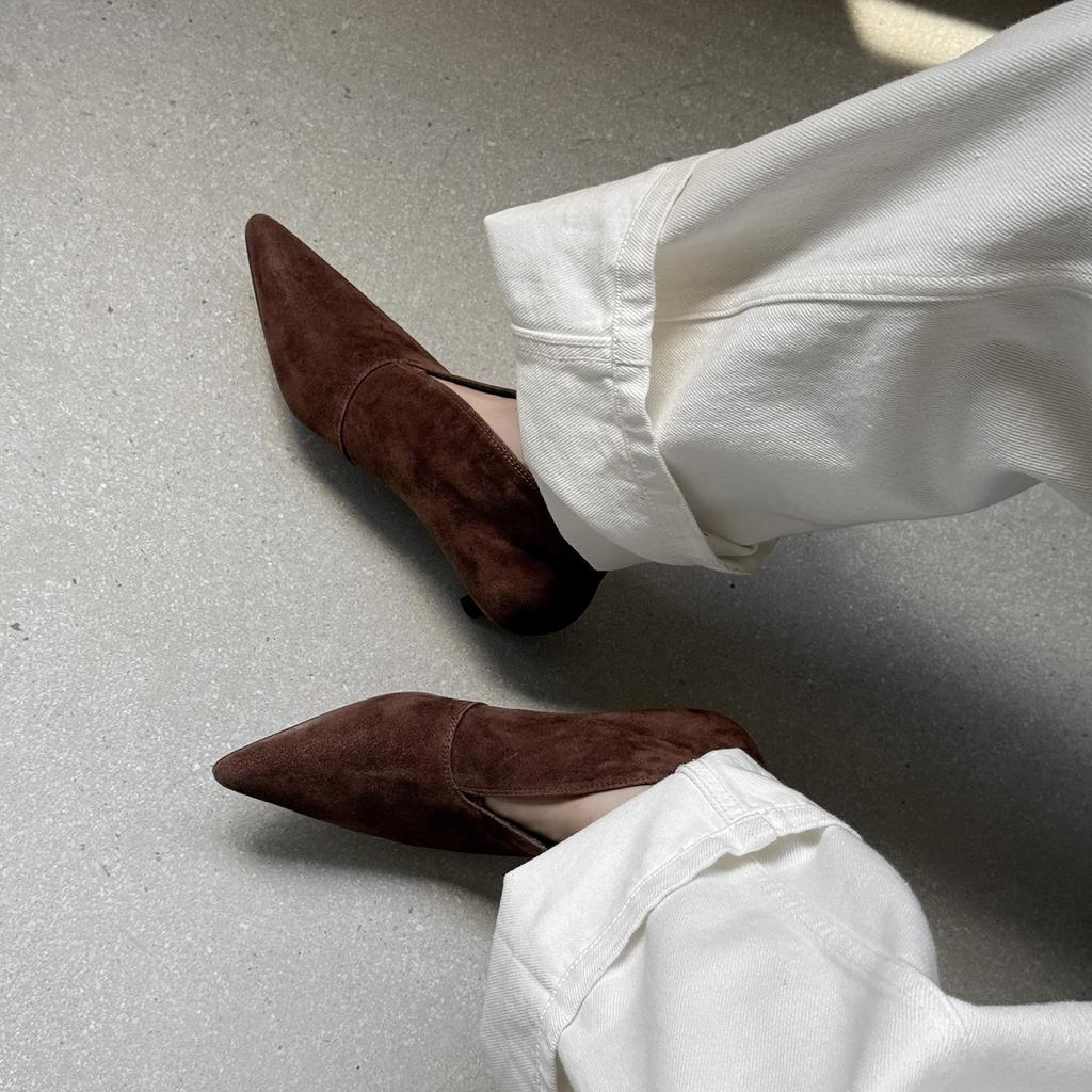 Moda 2025 NUOVI Stivaletti Autunnali Bambino Pelle Scamosciata Scarpe Donna Punta Acuta Tacco Sottile Scarpe Zip Stivali Moderni Stivali con Tacco Alto