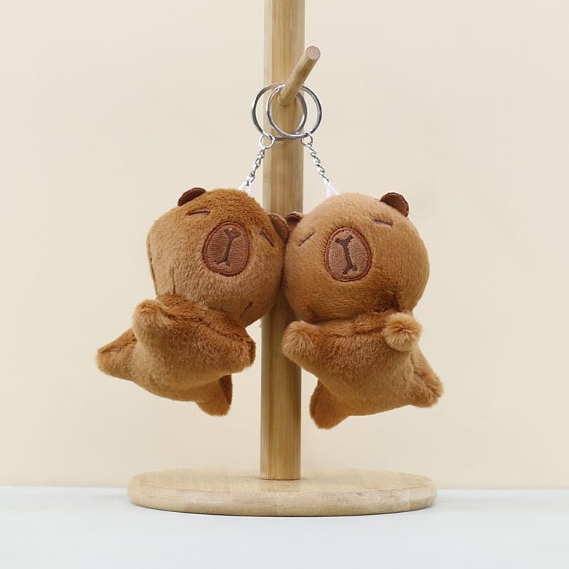 Toy Capybara Plush Stuffed Doll Keychain Pendants Bag Decoration Gifts Kids