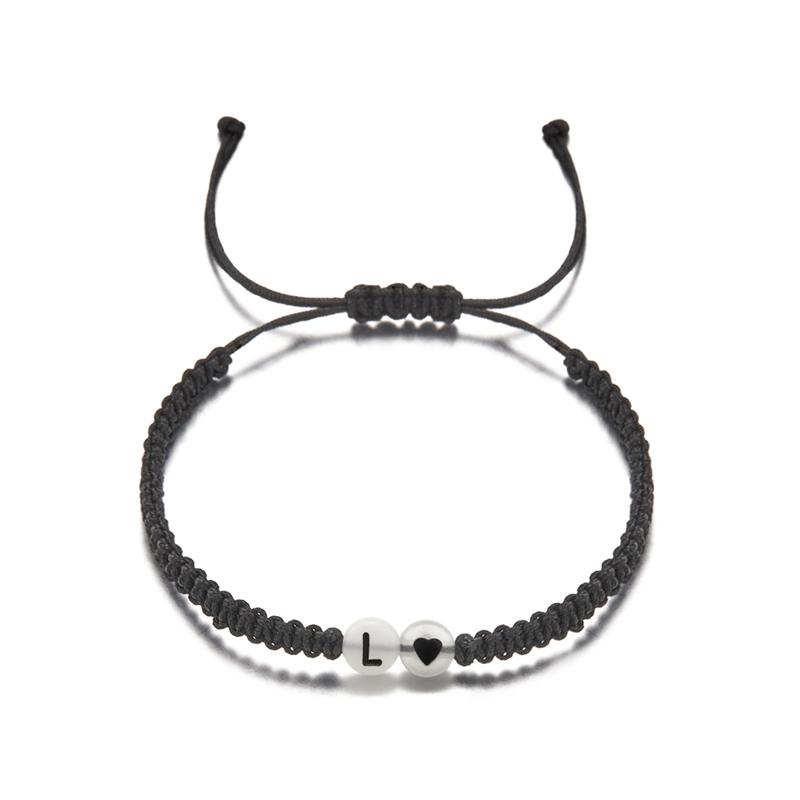 26 Letters Initial Heart Bracelets for Lovers A-Z Letter Luminous Personalized Name Braided Bangles Women Men Friendship Jewelry