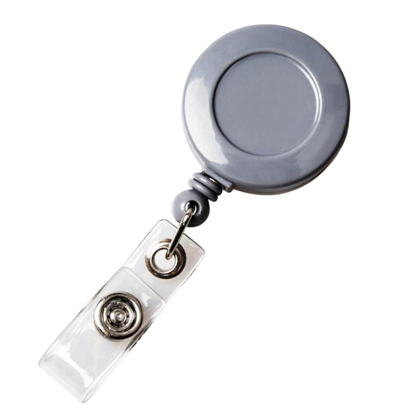 Solid Color Horizontal Vertical Employee Staff ID Work Card Cover with Retractable Badge Reel Lanyard Badge Pass Bus Card Holder